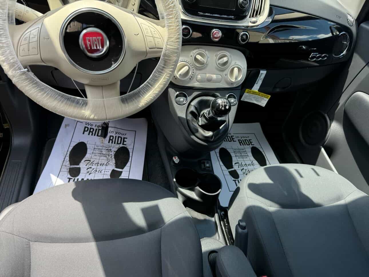 Clean Fiat 500 interior after full detail