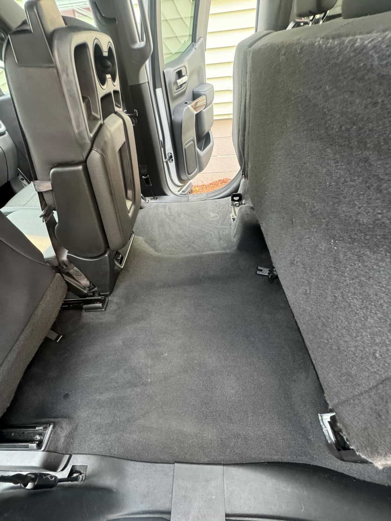 Clean truck floor after detailing
