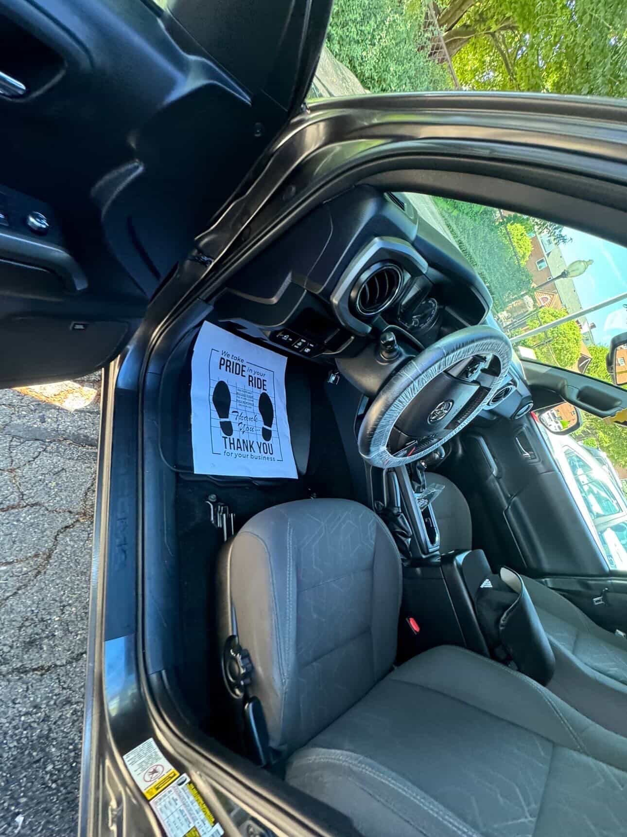 Clean Toyota Tacoma interior