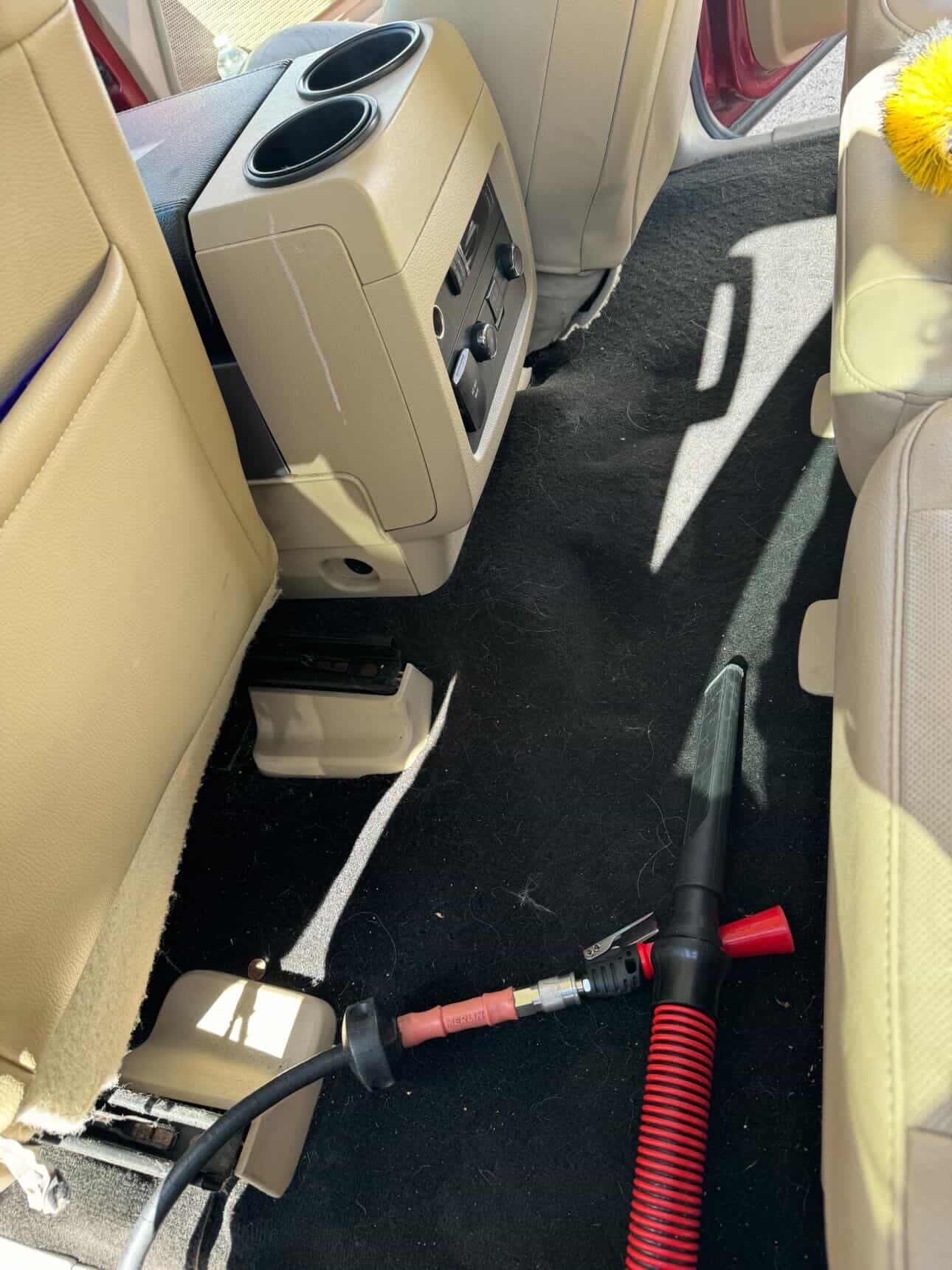 Dirty floor mat before detailing
